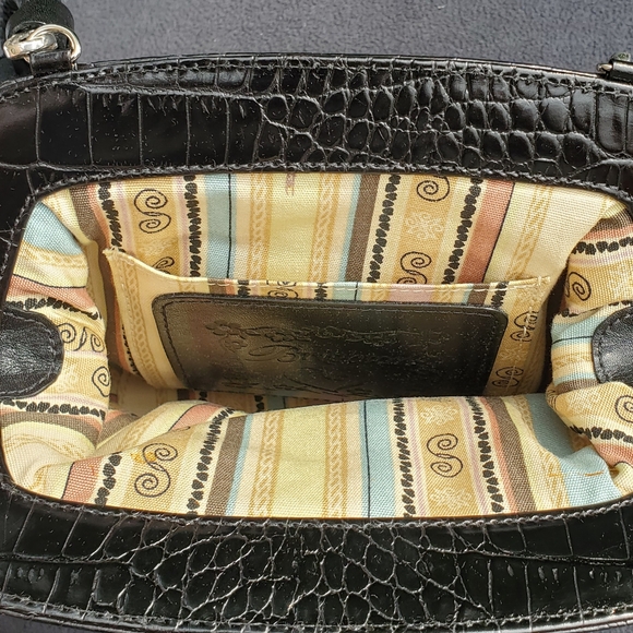 Brighton Black and Cream Woven Shoulder Bag - Picture 2 of 3